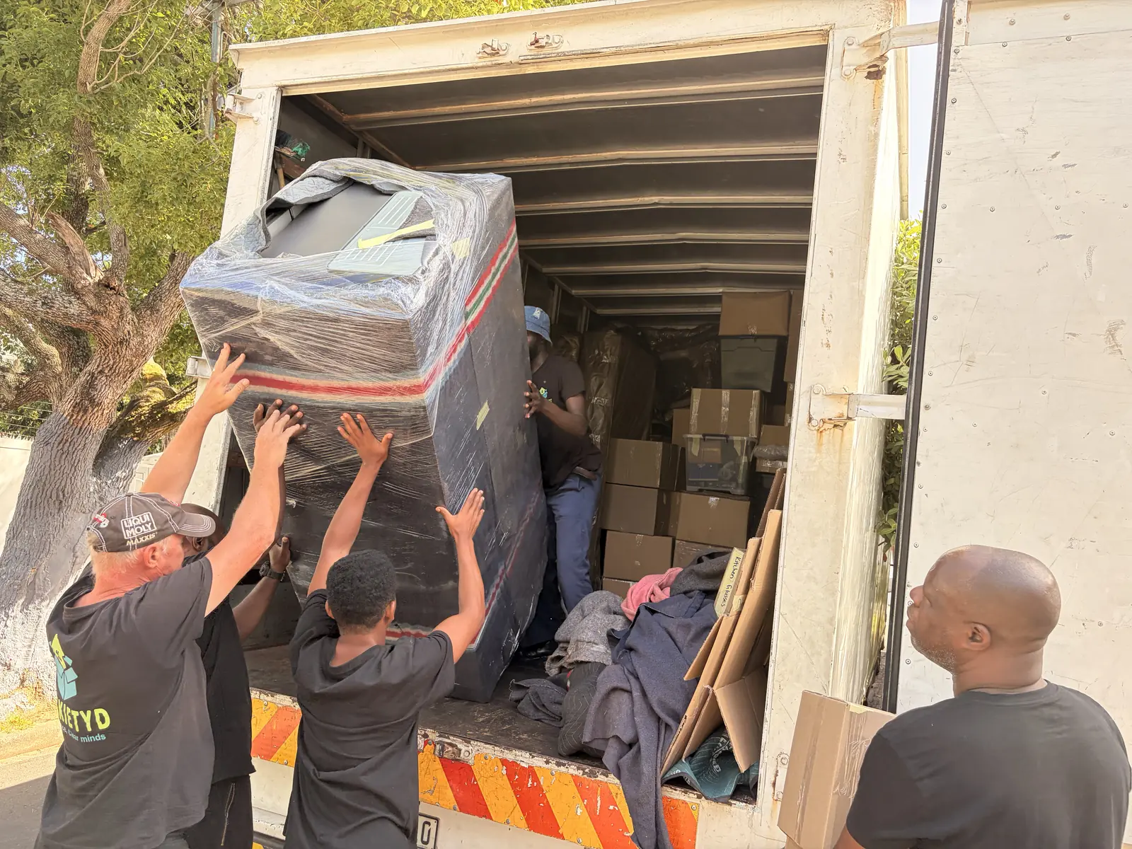 Loading the truck with precision and care