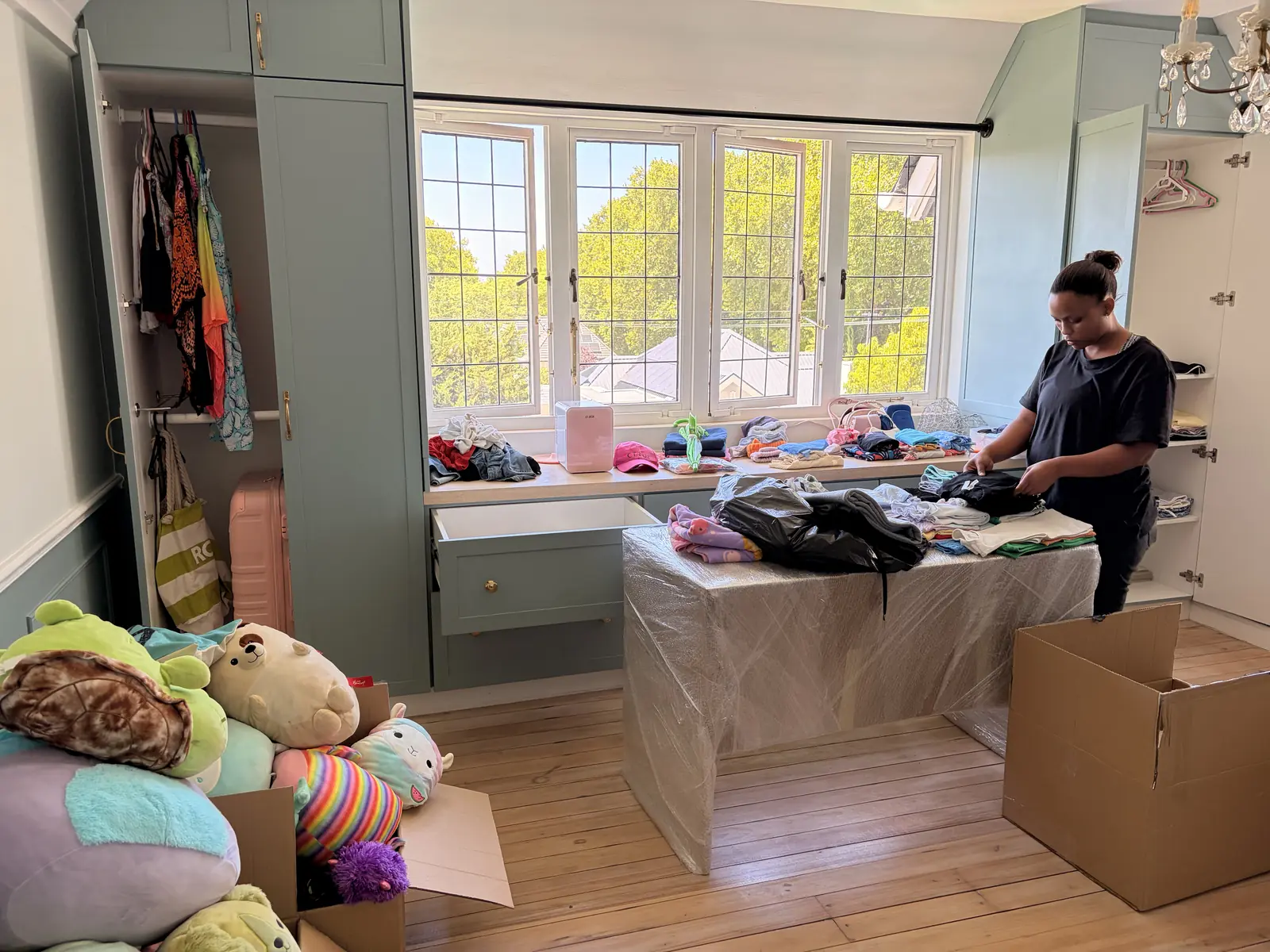 Folding and packing clothes with care